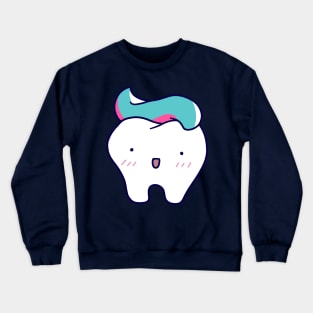 Cute Tooth with Tooth Paste Crewneck Sweatshirt